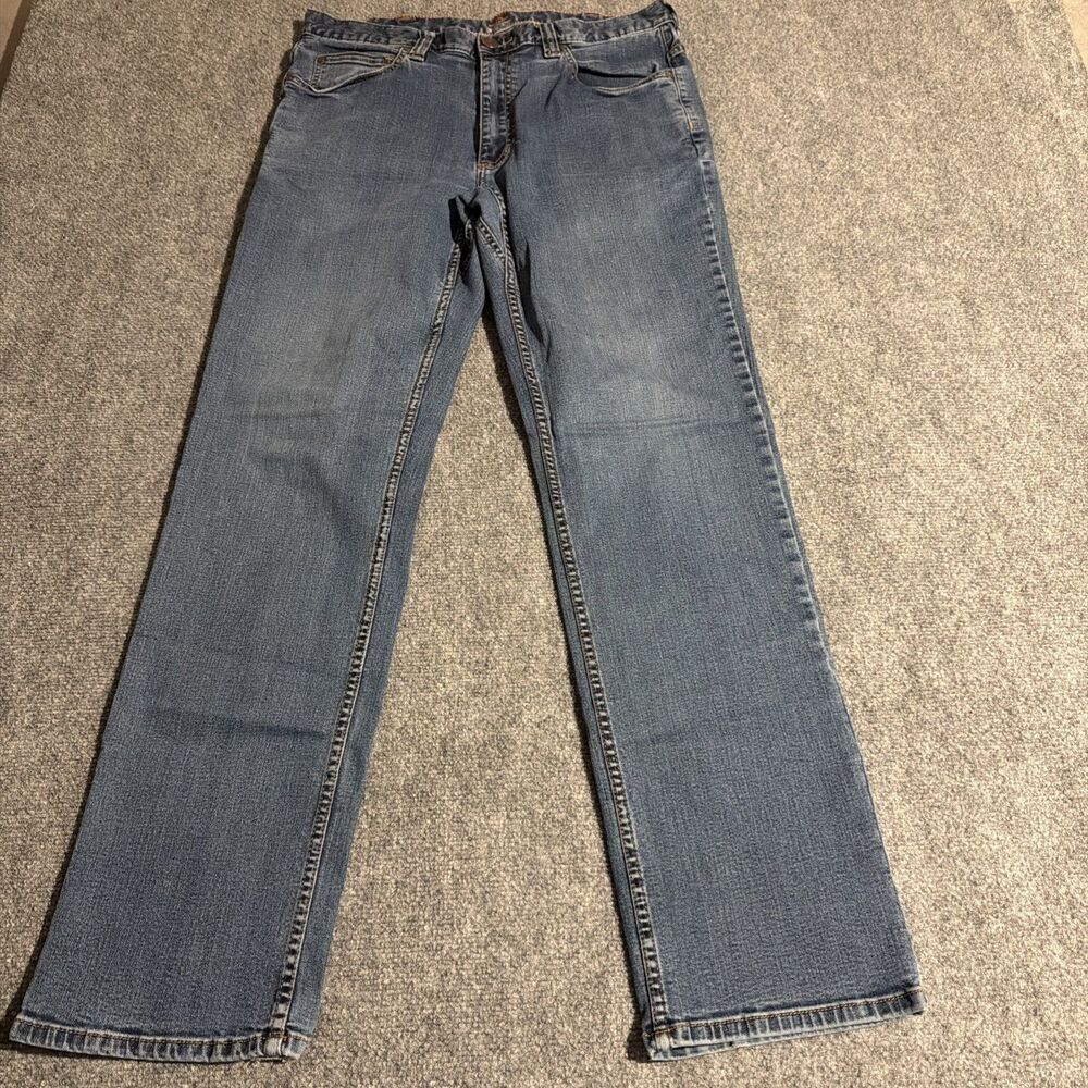 Ridgecut Toughwear Jeans Mens 36x34 Blue Cotton Denim Straight Workwear Stretch
